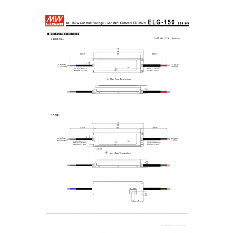 zasilacz hermetyczny Mean Well ELG-150-48A