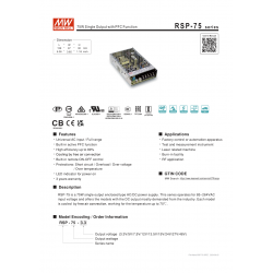  MEAN WELL - RSP-75-7.5 - SPECYFIKACJA - SPECIFICATION - KARTA PRODUKTU - 2