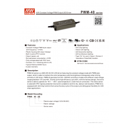  MEAN WELL - PWM-40-24DA - SPECYFIKACJA - SPECIFICATION - KARTA PRODUKTU - 2